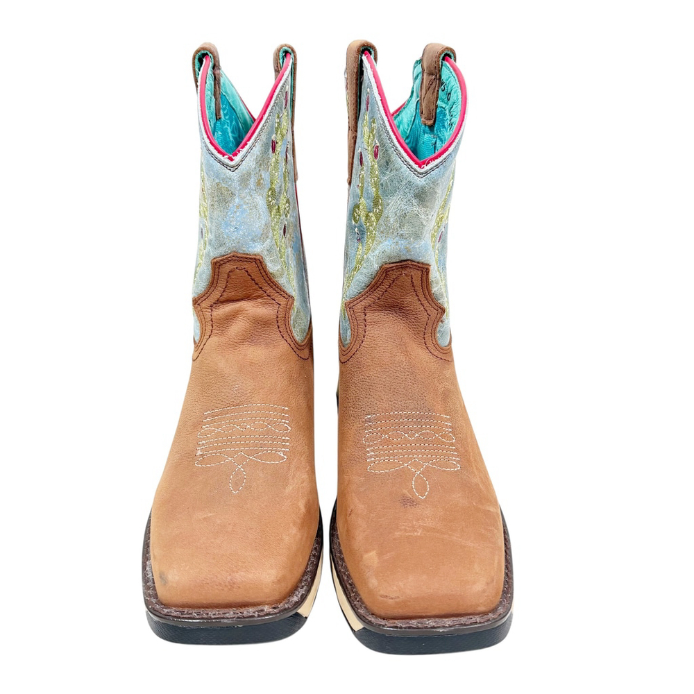 Corral Ladies Tan Hydro Resist Cactus Farm Ranch Dual Density Sole Boot Size 9 M - Picture 7 of 10